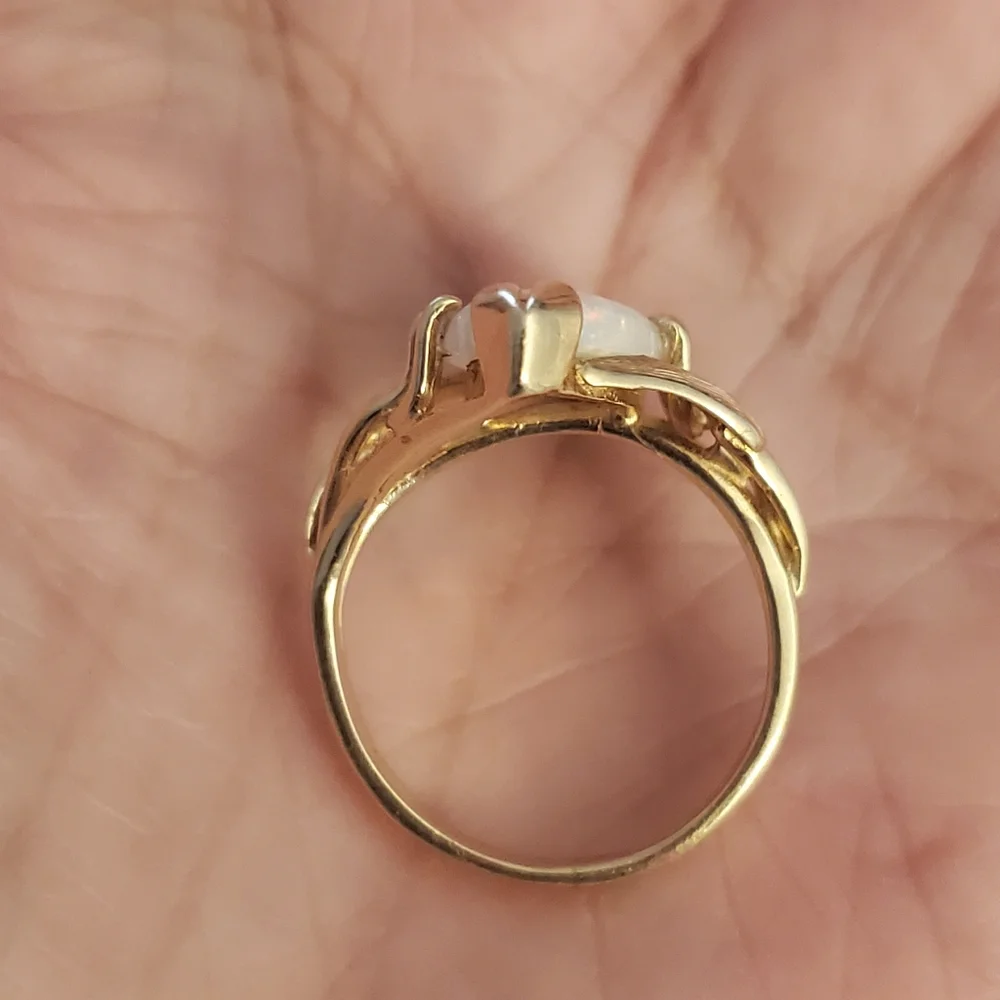 Stunning vintage large genuine opal ring - Picture 8 of 13